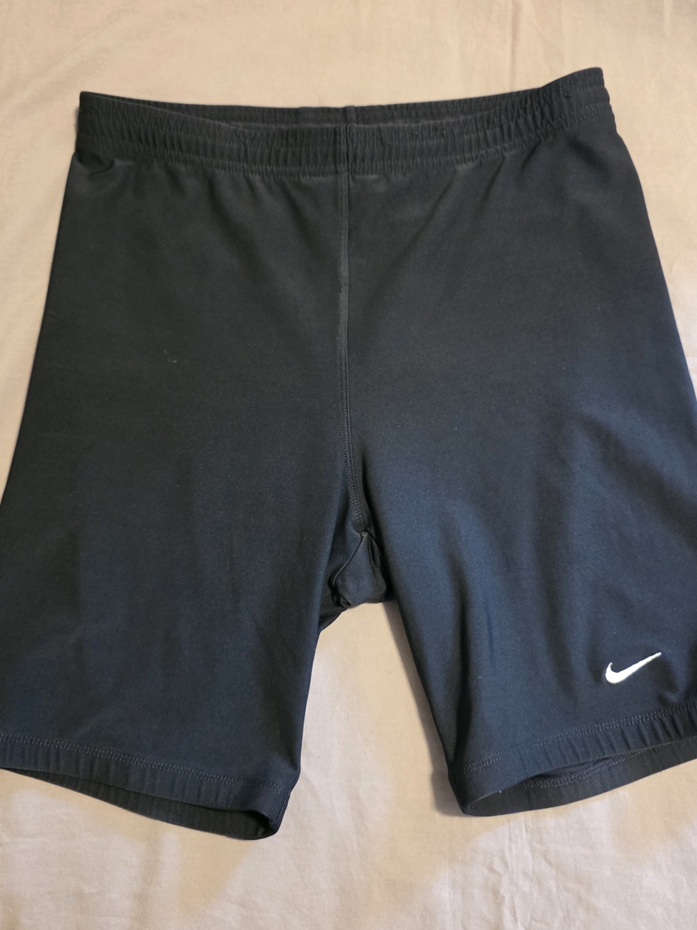 Nike Black Athletic Training Shorts with White Swoosh